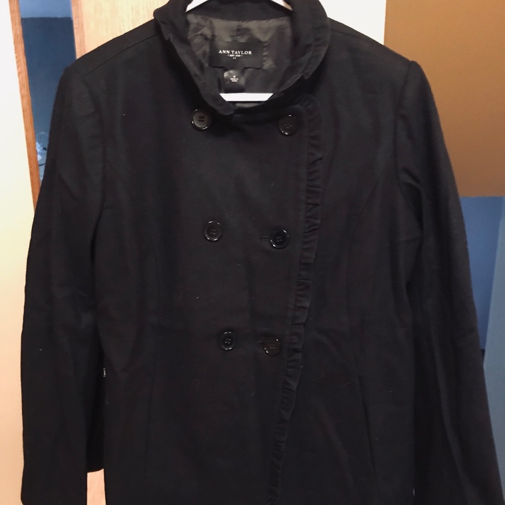 Ann Taylor Ruffled Pea Coat